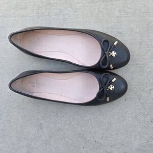 Kate Spade Black Leather Willa Flats